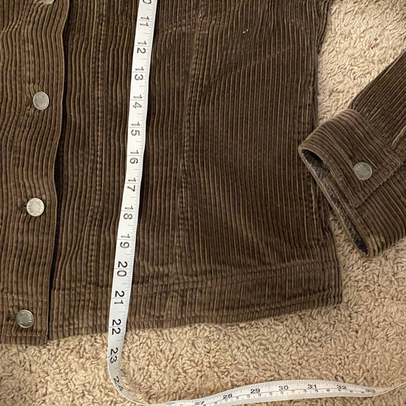 J Jill Womens ribbed Corduroy Jacket Velvet Collar Long Sleeve Brown M - Picture 9 of 10